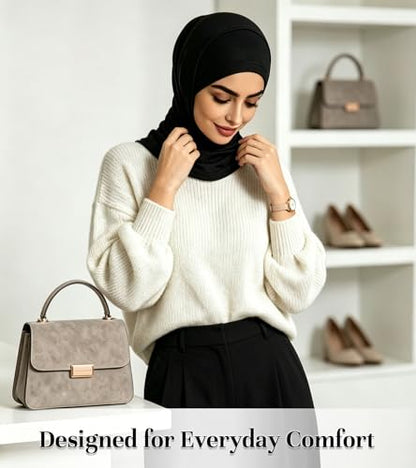 3 Pcs Modal Hijab Cap for Women, Muslim Inner Undercap Bonnet, Stretchy Turban Underscarf with Full Coverage for Daily Wear - color: Black + Light Grey + Light Khaki
