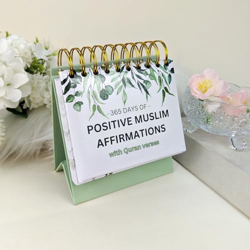 Islamic Positive Affirmations with Quran Verses, Islamic Affirmation Cards with Stand, Muslim Affirmations, Islamic Daily Flip Calendar, Islamic Home & Desk Decor, Ramadan Decor, Ramadan & Eid Gift