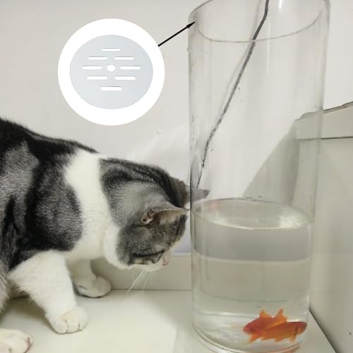 1 Pcs Fish Tank Top Cover, Aquarium Cover Lid, Acrylic Aquarium Anti-Jumping Lid with Hole to Prevent Fish, Reptiles and Turtles from Jumping Out of The Tank, Thick 3mm (Diameter 7.8inches)