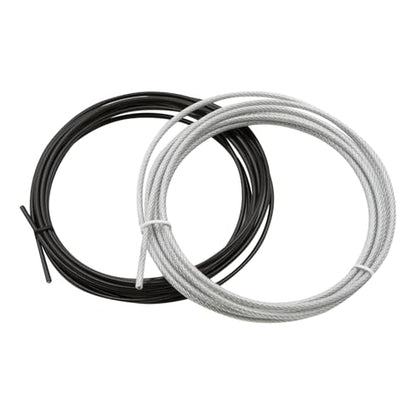 Premium Spare Speed Rope Cables, Jump Rope Replacement Cables Set | 2 x Steel Ropes 2.5mm & 3mm, 2 x Cable Protector | Pro Jump Rope: Fitness, Crossfit, Boxing, MMA | UK Brand