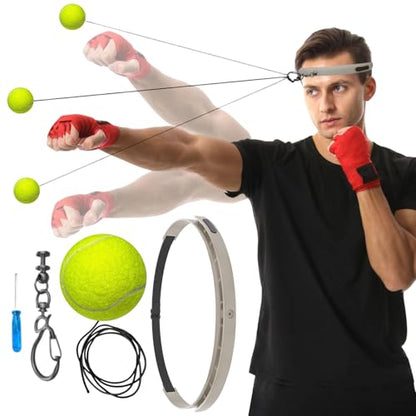 Boxing Reflex Ball, Boxing Ball Headband, Wearable Silicone Headband Strength Training Boxing Balls Set, Reaction Ball for Adults Kids Courtyard Gym Home - color: D