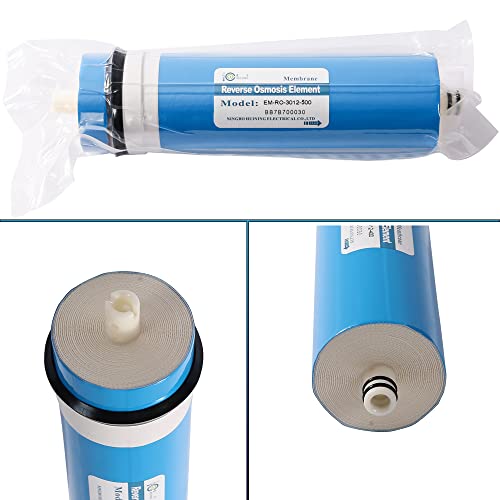 Huining 3012-500GPD Reverse Osmosis Membrane Housing Kit with 3/8 1/4 Quick Connector,Water Pipe,Wrench Whole Set Compatible with Residential Household Water Filtration System - style: 500GPD kit