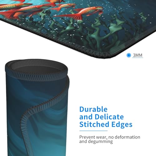Fish Aquarium Mousepad Pad with Non-Slip Rubber Base, Waterproof Gaming Mousepad Pad Personalized Mousepad Mat Square Computer Mousepad for Office Laptop 10 x 12 Inch