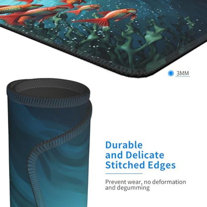 Fish Aquarium Mousepad Pad with Non-Slip Rubber Base, Waterproof Gaming Mousepad Pad Personalized Mousepad Mat Square Computer Mousepad for Office Laptop 10 x 12 Inch