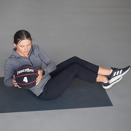 Gill Athletics PowerMax Weighted Rubber Medicine Ball - Weighted Exercise Ball, Medicine Balls for Exercise, Wall Ball or Slam Ball for Strength Training, Indoor/Outdoor Workout Ball - style: 6K