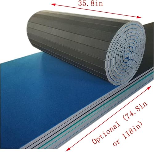 Gymnastics Tumbling Mat 1.6" Thick – Non-Slip Carpet Surface, Unfoldable Wrestling Mat for MMA, Cheerleading, Home Gym, 4'x8' Exercise Foam Mat - color: Red, size: 118*35.82*1.6