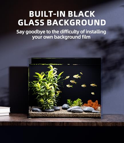 3 Gallon Glass Fish Tank Rimless with Black Background Rectangular Tank | Ultra Clear Low-iron Glass, 5 mm Thick, 92% Light Transmission, for Betta Shrimp Guppy Snail, Included Leveling Mat - size: 3 gallon tank only