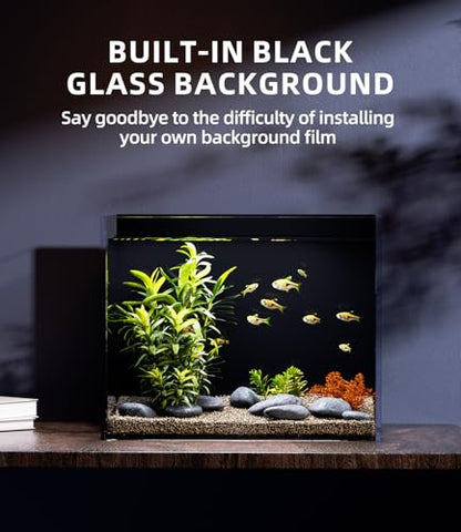 3 Gallon Glass Fish Tank Rimless with Black Background Rectangular Tank | Ultra Clear Low-iron Glass, 5 mm Thick, 92% Light Transmission, for Betta Shrimp Guppy Snail, Included Leveling Mat - size: 3 gallon tank only