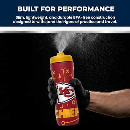 Party Animal NFL Football Squeeze Bottle, 32 oz BPA-Free Sports Water Bottle with Quick Flow for Kids & Adults, San Francisco 49ers - color: San Francisco 49ers
