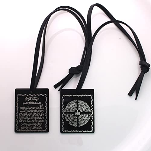 Islam Car Hanging Two Sides with Ayatul Kursi and dua for Travel Stainless Steel car pednant