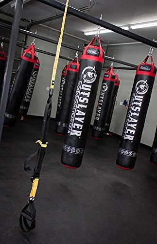 Muay Thai Punching Bag 6ft 150lbs Unfilled Made in USA - color: Black, size: Without Bottom D-Ring