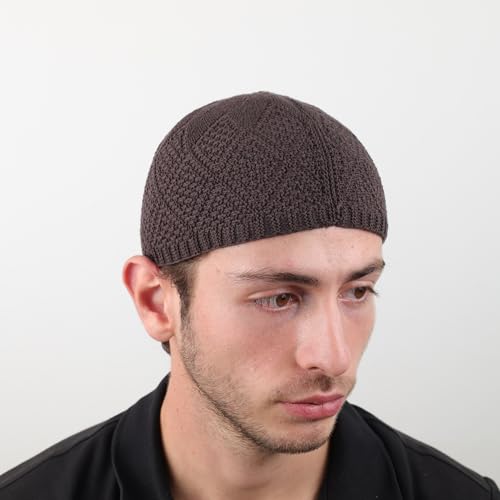Muslim Kufi Hats for Men, Velvet Crochet Islamic Prayer Cap, Stretchable, Breathable Knit Skull Beanie,Standard Size - color: Oltu- Mix 2