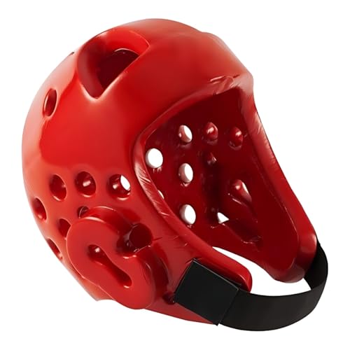 Youth & Adults Taekwondo Karate Headgear MMA Martial Arts Helmet, Soft Head Gear for Martial Art Grappling Muay Thai Kickboxing Taekwondo - color: RED, size: X-Large