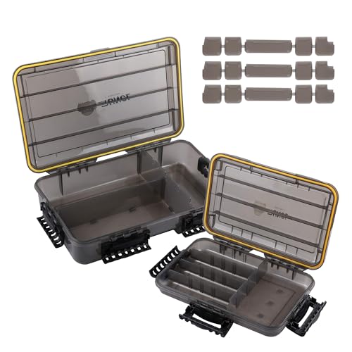 RUNCL Fishing Tackle Box, Waterproof Tray for Jigs Lures, Thicker Floating Tackle Utility Box with Adjustable Dividers, 3600/3700/Large 3700 Size - color: 3600+Deep 3700