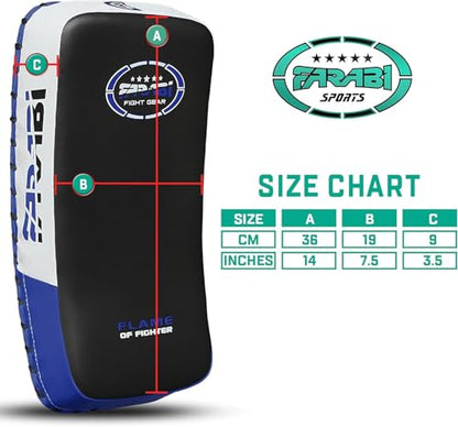 Farabi Thai Pad Training Kick Pad Curved Coaching Pad Kicking Mix Martial Arts x 1 Single Unit - color: Blue (Pair)