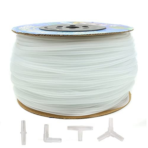 600 Feet Standard 3/16" Flexible Airline Tubing with Connectors | for Aquariums, Terrariums and Hydroponics - size: 600Feet+80Connectors