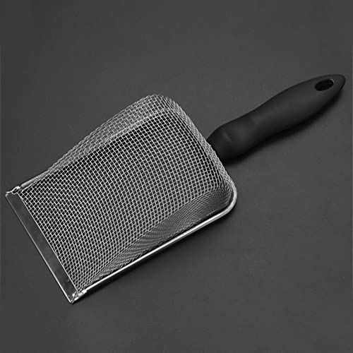 2pcs Cat Litter Scoop, Portable Reptile Sand Scooper, Stainless Steel Fine Mesh Scoop Shove-l for Litte-r Box, Sand Bedding, Easy to Clean and Durable(Color:Silver)