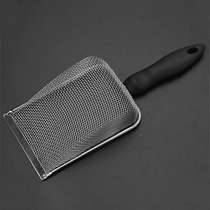 2pcs Cat Litter Scoop, Portable Reptile Sand Scooper, Stainless Steel Fine Mesh Scoop Shove-l for Litte-r Box, Sand Bedding, Easy to Clean and Durable(Color:Silver)