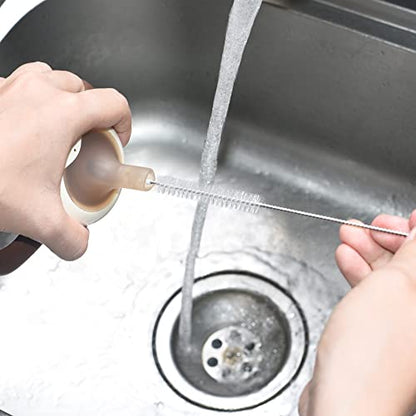 Straw Cleaner Brush, Extra Long Nylon Bristles Brush, 10" X 2/5" Set of 10 | Stainless Steel Handle Cleaning Brushes for Washing Glass Silicone Metal Straws Tea Pot Spout Bottle - color: 10inch X 2/5inch, Set of 10