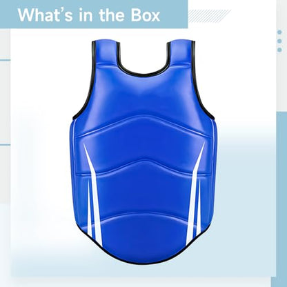 Chest Protector for Karate, Taekwondo, Boxing, Padded Rib Shield for Muay Thai, MMA, PU Leather Guard for Training, Men & Women