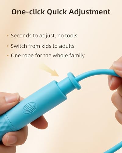 YUEDONG Dual Ball Bearing Speed Jump Rope – Self-Locking Adjustable Length for Kids & Adults, Non-Slip Ergonomic Handle for Double Unders, Cardio, HIIT & Home Workout - color: BLUE