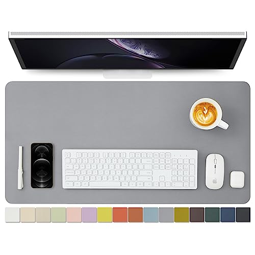 Leather Desk Mat - Non-Slip PU Desk Pad for Office and Home - Desk Organization and Accessories - Ideal for Large Mouse Pad and Desk Mats on Top of Desks (Dark Gray,31.5"x 15.7") - color: Dark Gray, size: 31.5" x 15.7"
