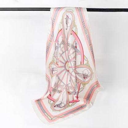 27" Head Scarf Like Satin Silk for Women,Hair Scarves Bandana,Headband Silk Feeling for Hair Wrap - color: Pink
