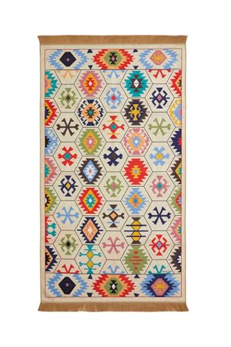 SODEF Velvet Prayer Rug Chenille Base Washable Seccade for Muslim Women Men Kids Travel Home Décor (Beige) - Mixed