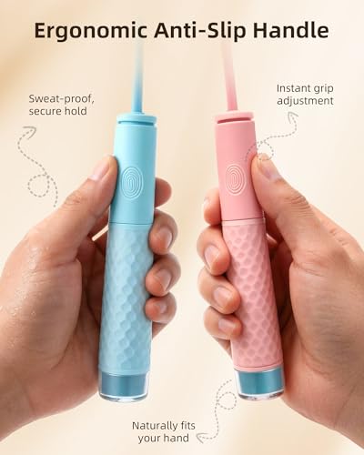 YUEDONG Dual Ball Bearing Speed Jump Rope – Self-Locking Adjustable Length for Kids & Adults, Non-Slip Ergonomic Handle for Double Unders, Cardio, HIIT & Home Workout - color: PINK