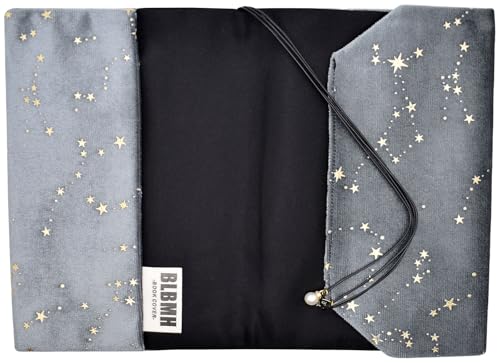 BLBMH 5x8 Book Cover | Handmade Non-Stretch Fabric Sleeve with Bookmark | for Paperback Bible Journal | Privacy Reading Gift for Women - Velvet Grey - color: Velvet Grey