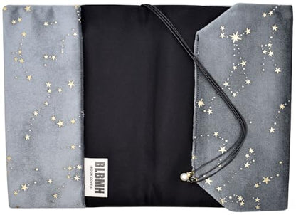 BLBMH 5x8 Book Cover | Handmade Non-Stretch Fabric Sleeve with Bookmark | for Paperback Bible Journal | Privacy Reading Gift for Women - Velvet Grey - color: Velvet Grey