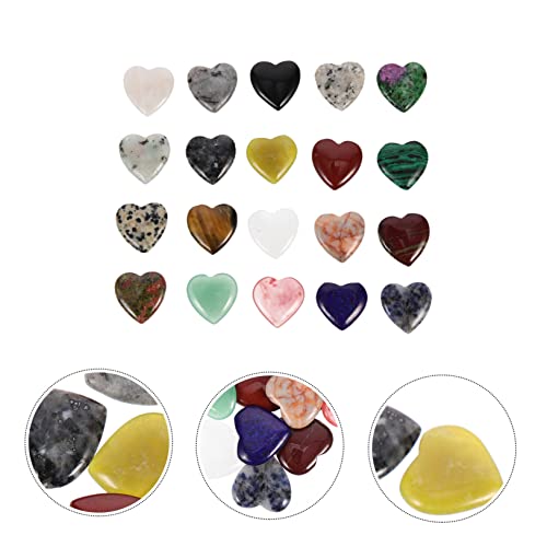 ORFOFE 20pcs Heart-Shaped Stone Adornments for Fish Tank Aquarium Crystal Stones Decorative Aquarium Landscape Decors Mixed Styles for Vibrant Underwater Scenes