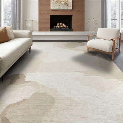 6'x9' Washable Abstract Gradient Area Rug, Taupe Foldable Non-Slip Large Carpet Foldable Easy Care Carpet for Queen Size Bedroom, Under Bed, Master Bedroom | Ref:1910383 - color: Beige/Pattern 11, size: 6' x 9' (Rectangular)