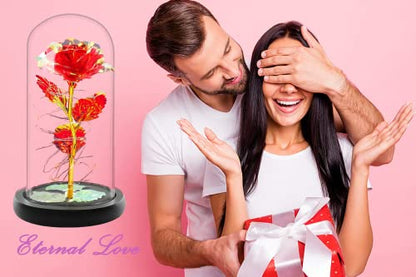 Fvawe Birthday Gifts for Women,Rose Glass Flowers Gifts for Mom,Galaxy Crystal Light Up Rose in A Glass Dome,Presents Girlfriend Wife Sister Grandma Her Anniversary Valentines Mothers Day, Red - color: Red Colorful