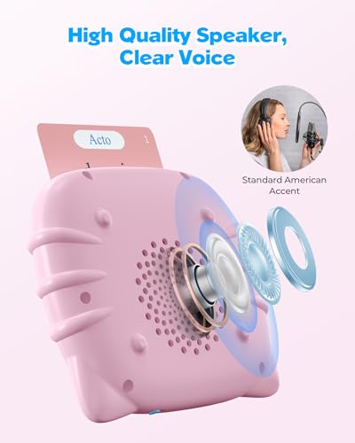Airbition Bilingual Pink Spanish and English Talking Flash Cards, Pocket Speech Therapy Toy with 510 Words, Montessori Language Learning Toy, Children's Sensory Learning Kits - style: 510 Words English & Spanish Pink