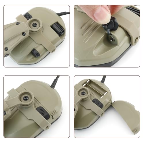 Ear Defender Hearing Protection Safety Earmuffs Noise Reduction with Gel EarPad for Outdoor Sports (DE) - color: De
