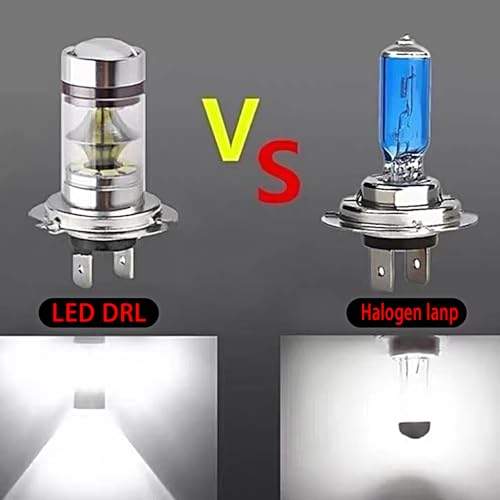 2 PCS H7 LED Car Fog Light Bulbs – 12V 100W Low Beam Lights with 6500K White Front Light & Daytime Running Lights. Features Built-in Lens, Plug-and-Play Design. Universal Fit for Most Vehicles.