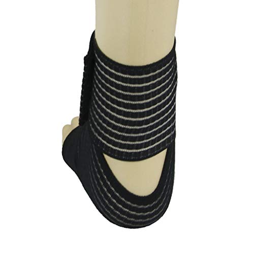 BXT Elastic Breathable Wrap Ankle Support Brace Compression Knee Elbow Wrist Ankle Hand Support Wrap Sports Bandage Strap with Hook & Loop Fastener Straps(A PIECE)