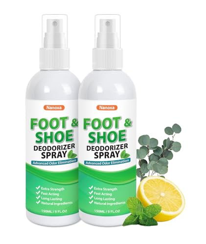 Shoe Deodorizer Spray, 5 fl. oz (2 Pack) Powerful Foot & Shoe Odor Eliminator, Foot Spray for Smelly Feet, Fast-Acting & Long-Lasting Shoe Freshener Spray for Shoes, Gym Bags, Helmets - size: 10 Fl Oz (Pack of 1)