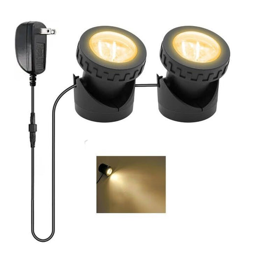 Warm White Pond Lights, 2500K Underwater Pond Light IP68 Waterproof Submersible Fountain Lights for Pond Fountain Waterfall - 2 Lights - size: 2 lights
