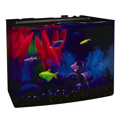 GloFish Crescent aquarium Kit 3 Gallons, Includes Hidden Blue LED Light And Internal Filter - size: 3-Gallon