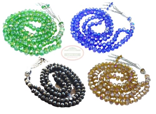 10 Pcs Eid Tasbih Prayer Beads 99 Tasbeeh for Muslim Worry Beads with Crystal Misbaha Islamic Allah for Men Women Islamic Religion Ramadan Gifts