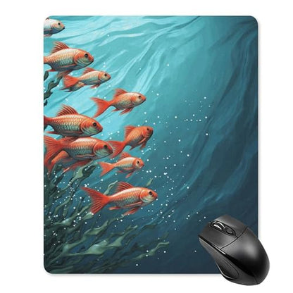 Square Mousepad Fish Aquarium Mouse Pad for Computer Mouse Mat Anti-Slip Rubber Mouse Pad for Office Laptop Waterproof Mouse Pads 8.7 * 7.1 * 0.1 Inch