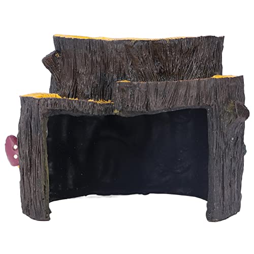 1 Piece Artificial Aquarium Stump, Resin, Food Platform, Stable, Realistic Design, Terrarium Cave Ornament for Shelter