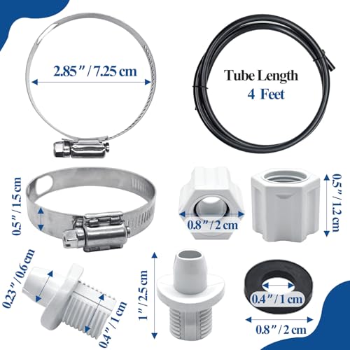 Romansk (2 Sets) Offline Feeder Connection Pack with Saddle Clamp | Chlorinator Feeder Hose Tubing Parts with 2 Sets Check Valve Control Valve, Replacement for CL200 CL220 Offline Pool Feeder