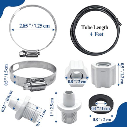 Romansk (2 Sets) Offline Feeder Connection Pack with Saddle Clamp | Chlorinator Feeder Hose Tubing Parts with 2 Sets Check Valve Control Valve, Replacement for CL200 CL220 Offline Pool Feeder