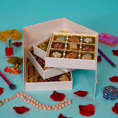 Layla’s Delicacies Mediterranean Treats Gift Box for Mother's Day - Handmade Healthy Mixed Nutty Flavors Pastries - Halal, Vegetarian, Gluten Free - 46 Bite-Size Treats - color: Mother's Day Gift Box, size: 46 Count (Pack of 1)