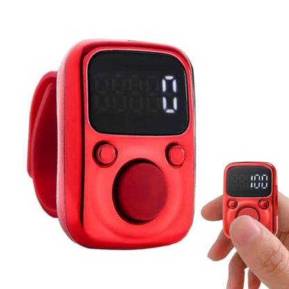 Tally Counter Portable Hand Finger Counting Clicker | Smart for Family Friends Home Young People Elderly Office Daily Wear - color: Red