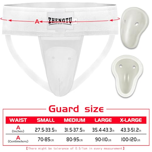 Groin Protector Cup Kickboxing Boxing Muaythai MMA Groin Guard, Jockstrap Karate Training, BJJ Protection, Soccer, Basketball Removable TPE Cup with Silicone Cushioning - color: White, size: Large