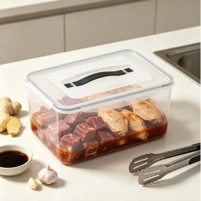 4 Pack Airtight Clear Plastic Food Storage Containers, 15 Quart | Plastic Box with Sealed Lid for Refrigerator Organization, Dry Goods Storage, Dough Proofing, Marinated Meat